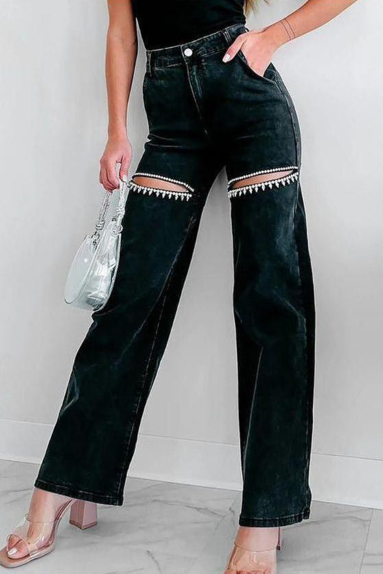 Harper Luxe Crystal Straight Jeans