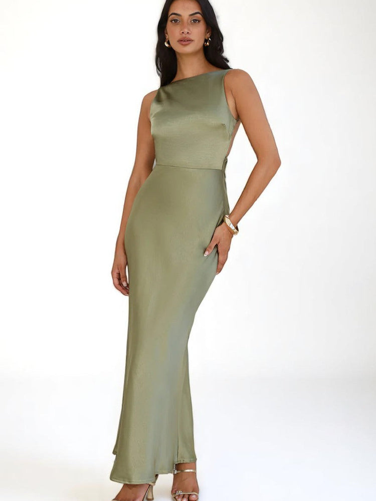 The Aurelia Satin Maxi Dress