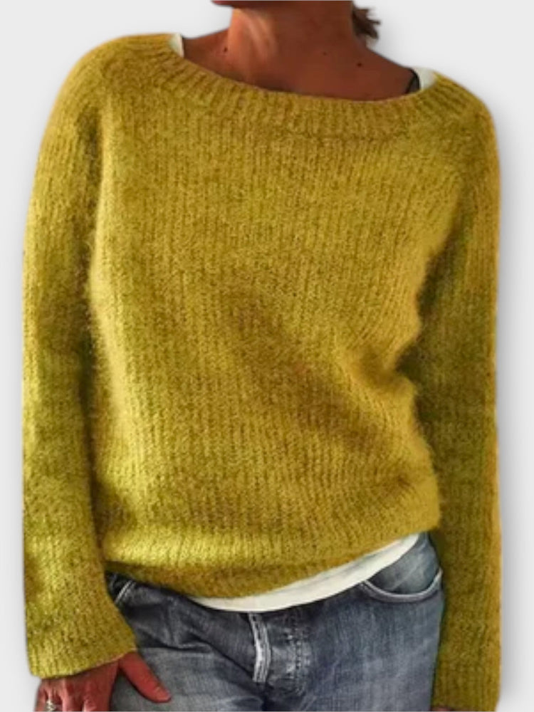 Regine – Solid Color Knit Sweater