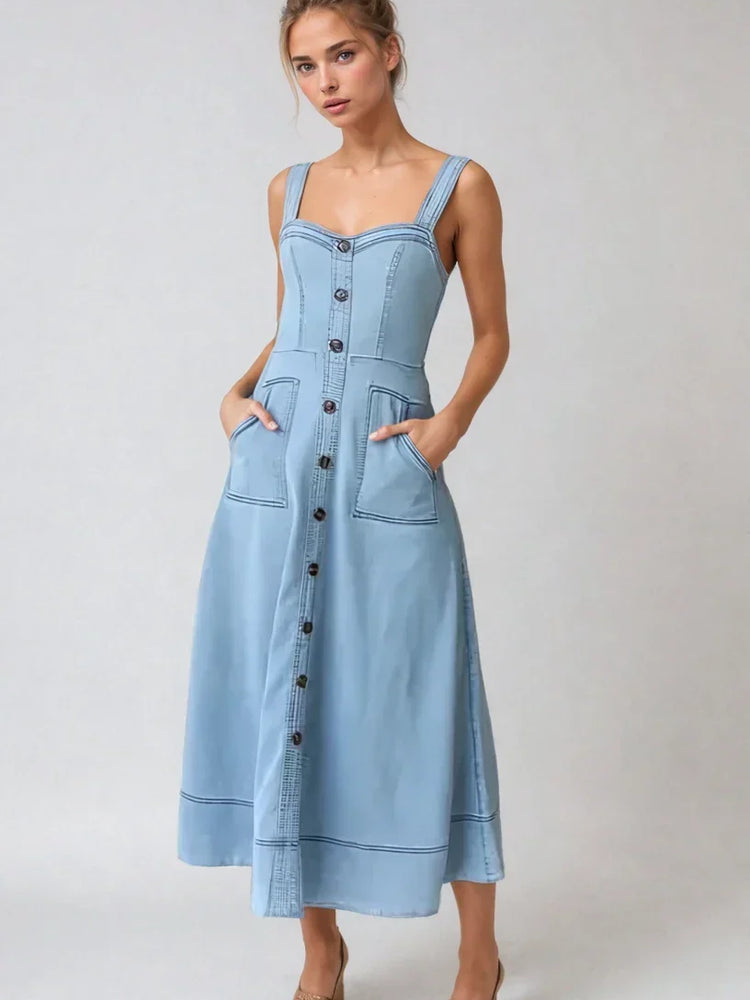 Elora Denim Midi Dress