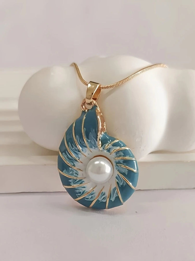 Pearl Blue Shell Necklace