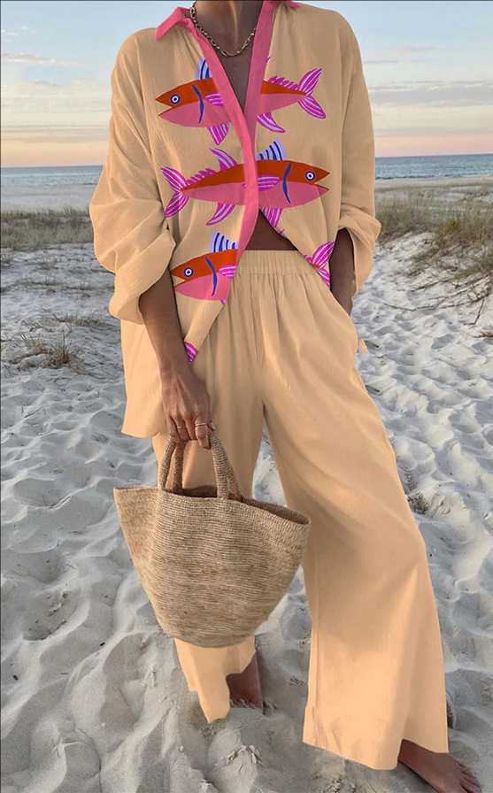 Chiara™ | Complete Pink with Fish Print