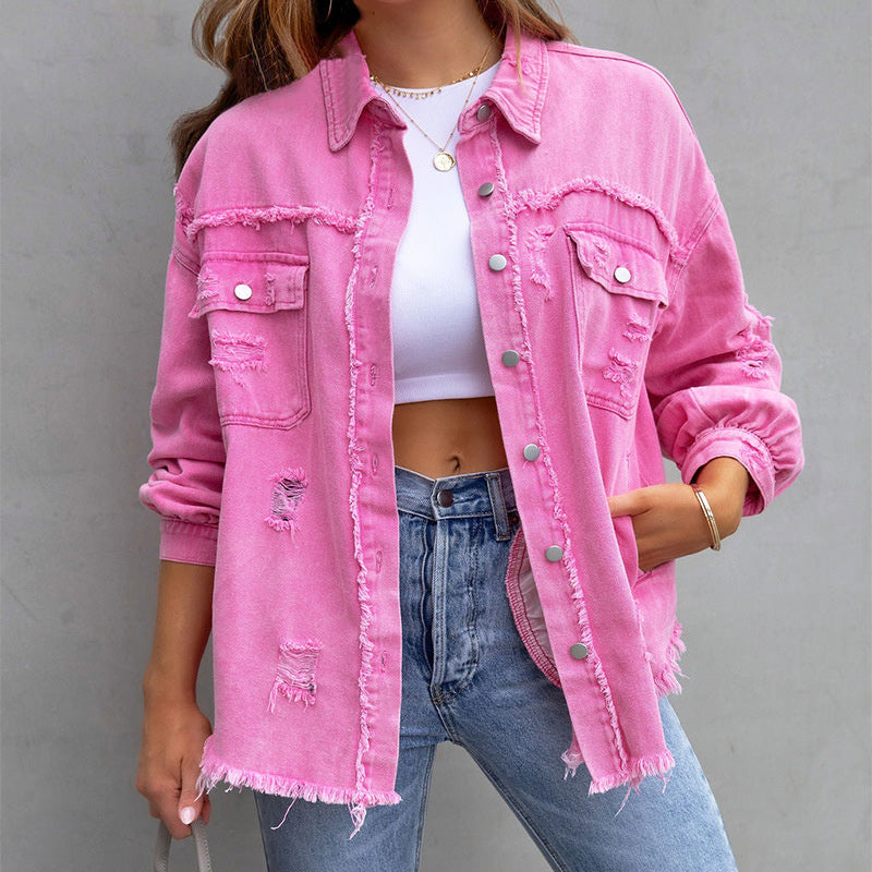 Chloe™ - Ripped Denim Jacket