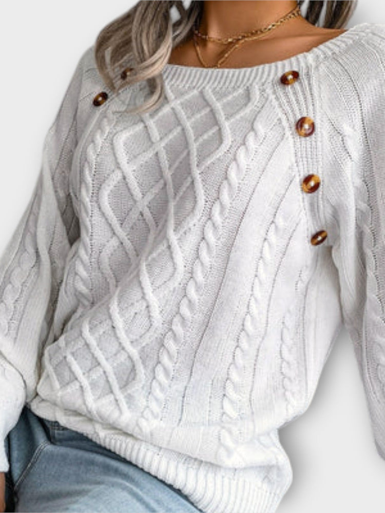 Malia - Knitted Sweater with Buttons