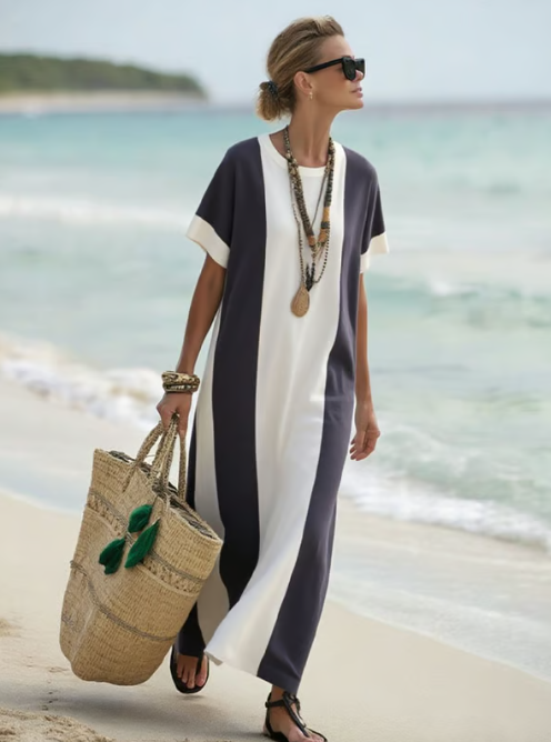 Long linen beach dress
