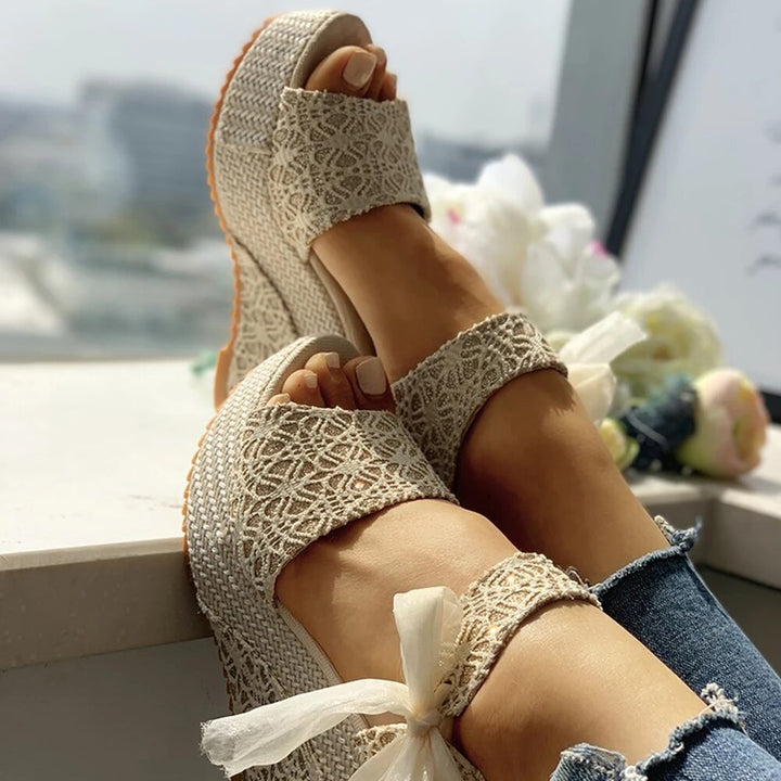 Arlene - Lace Bow Sandals