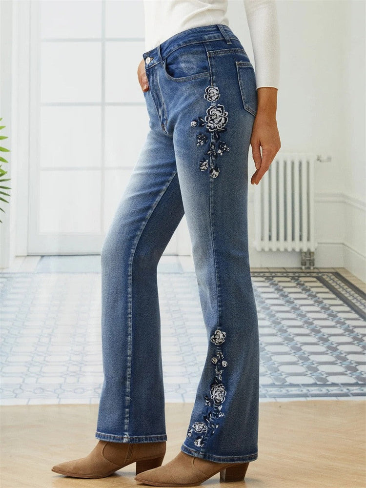Zyrain™ - Floral Accent Jeans
