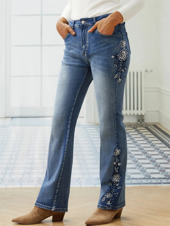 Zyrain™ - Floral Accent Jeans