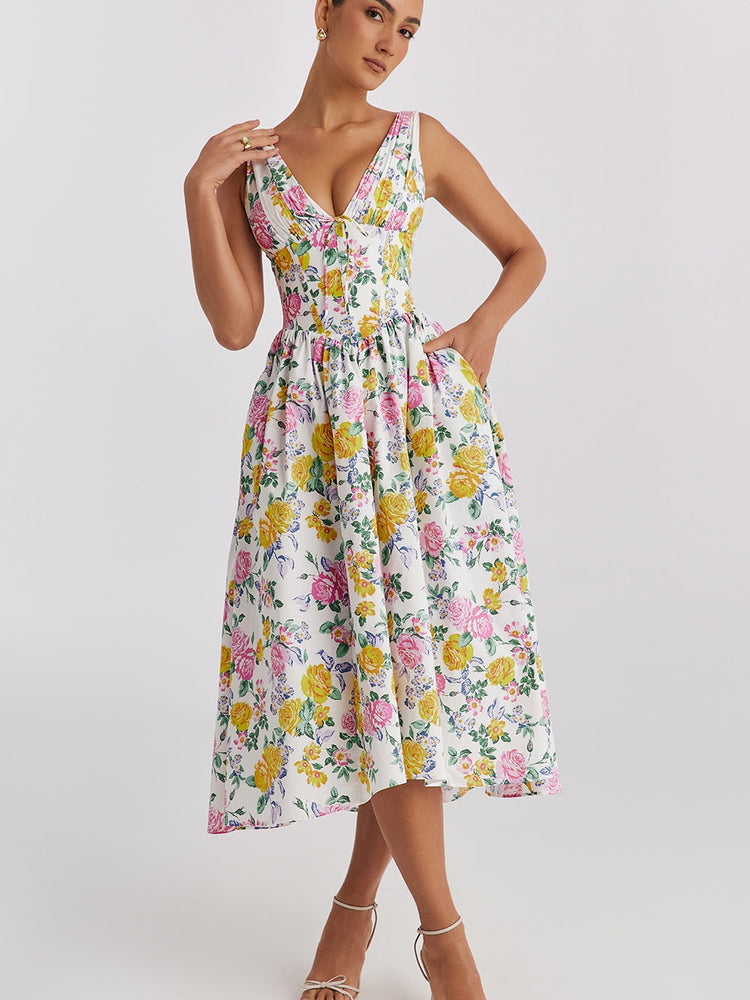 Aeliana - Elegant Flattering Summer Dress