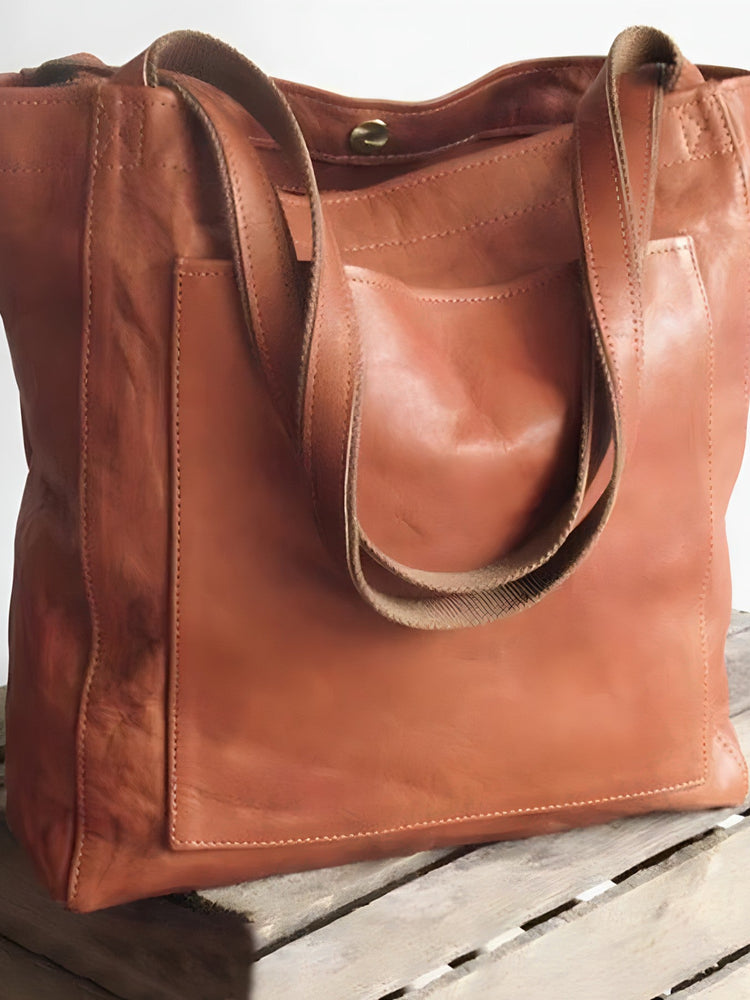 Opal - Stylish Multi-Pocket PU Leather Tote Bag