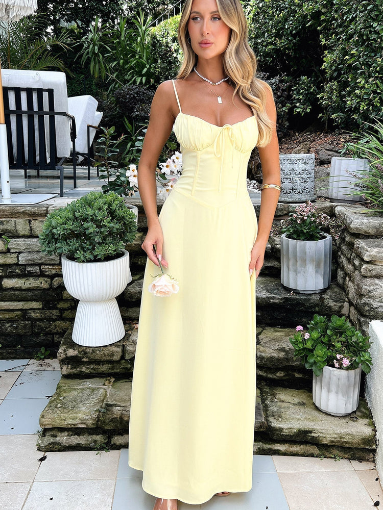 Cambria - Elegant Spaghetti Strap Maxi Wrap Dress