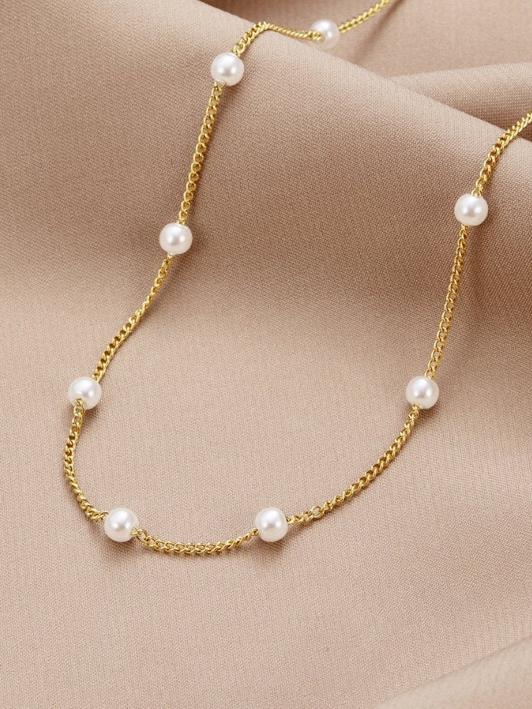 Pure Gold Pearl Necklace