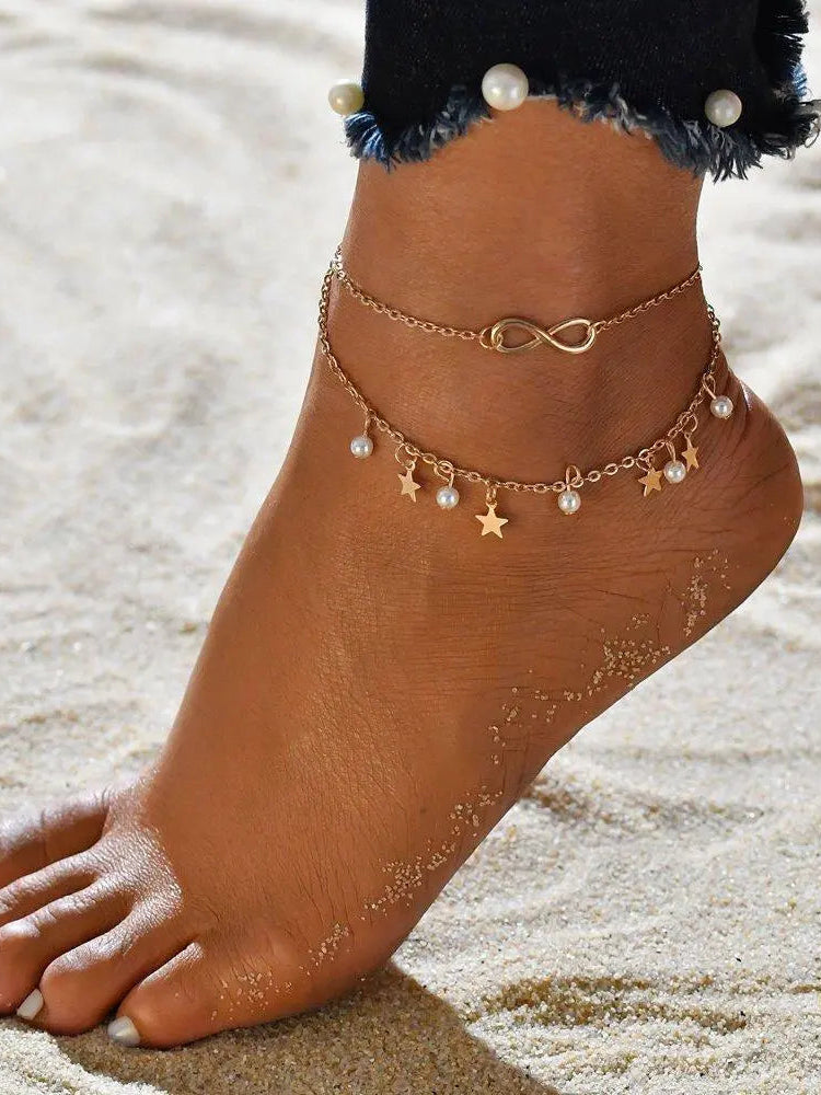 Infinity anklet bracelet + earls and stars