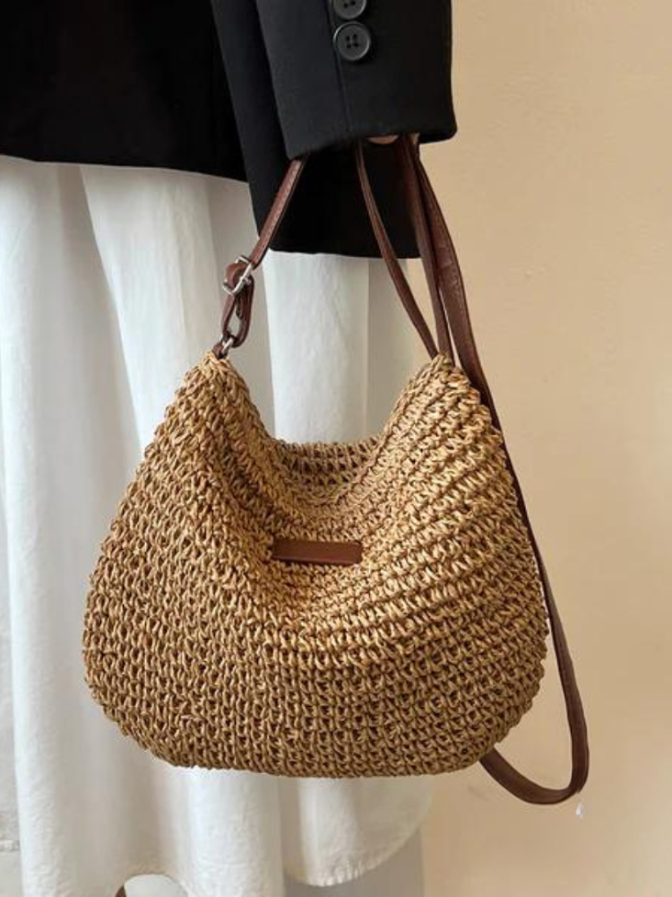 Mary - Retro Straw Sling Crossbody Bag