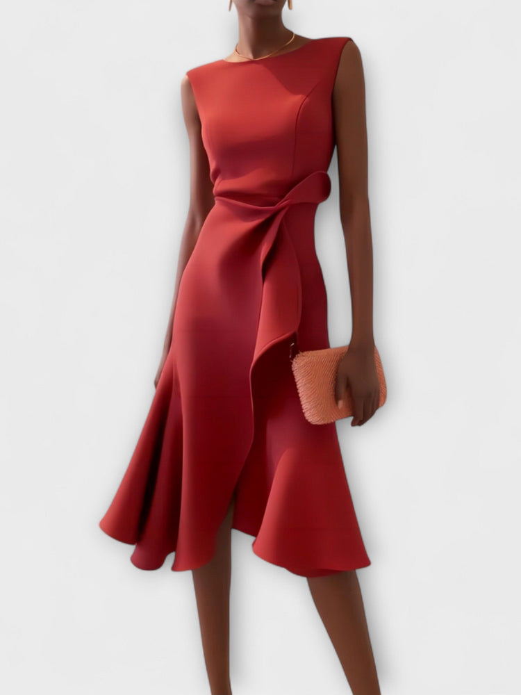 Juliette – Asymmetrical Draped Midi Dress