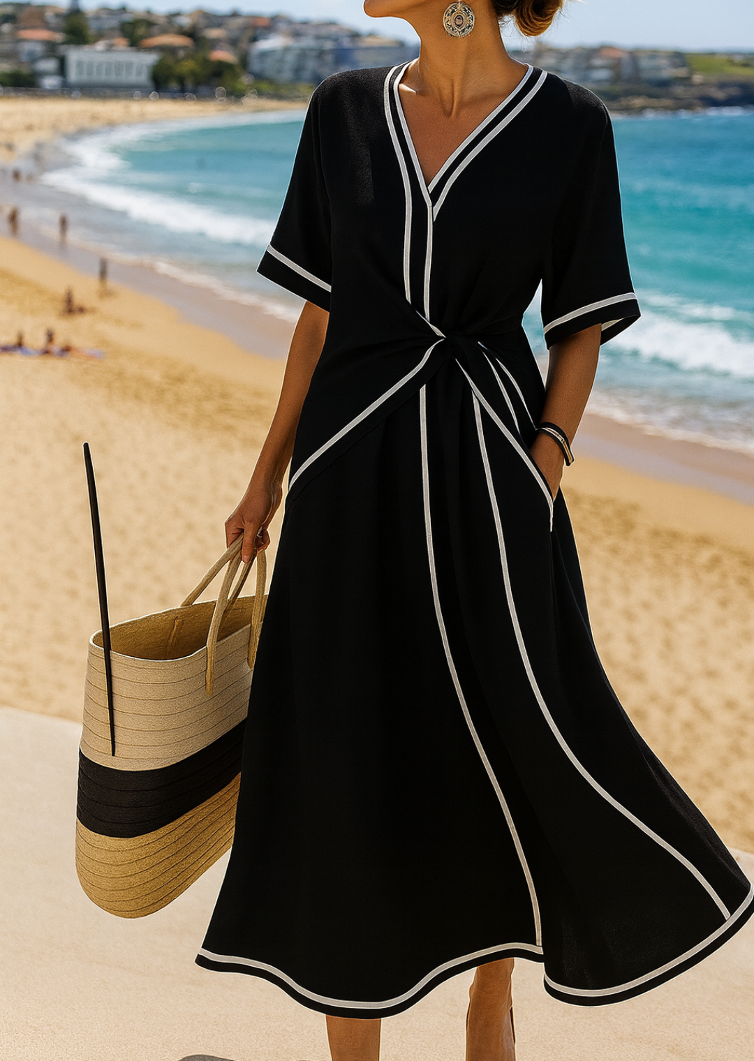 Linen Dress with Details