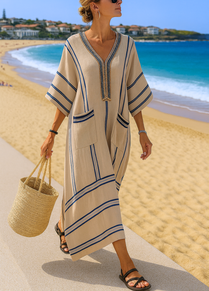 Boho Chic Linen Dress