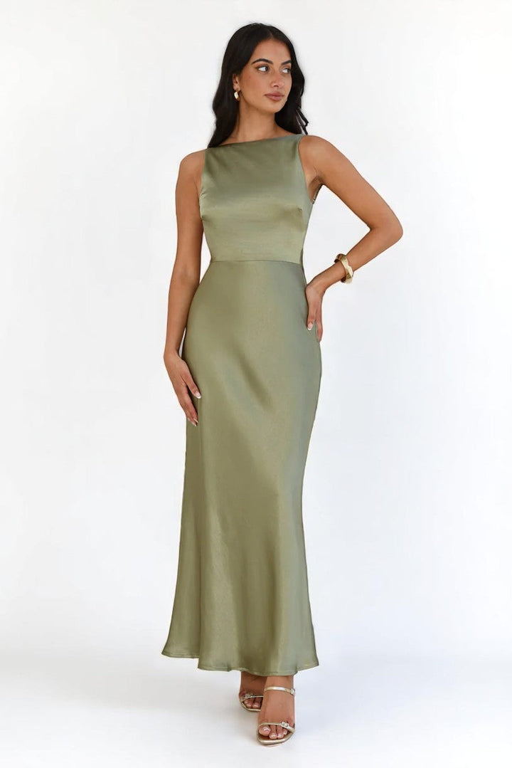 The Aurelia Satin Maxi Dress