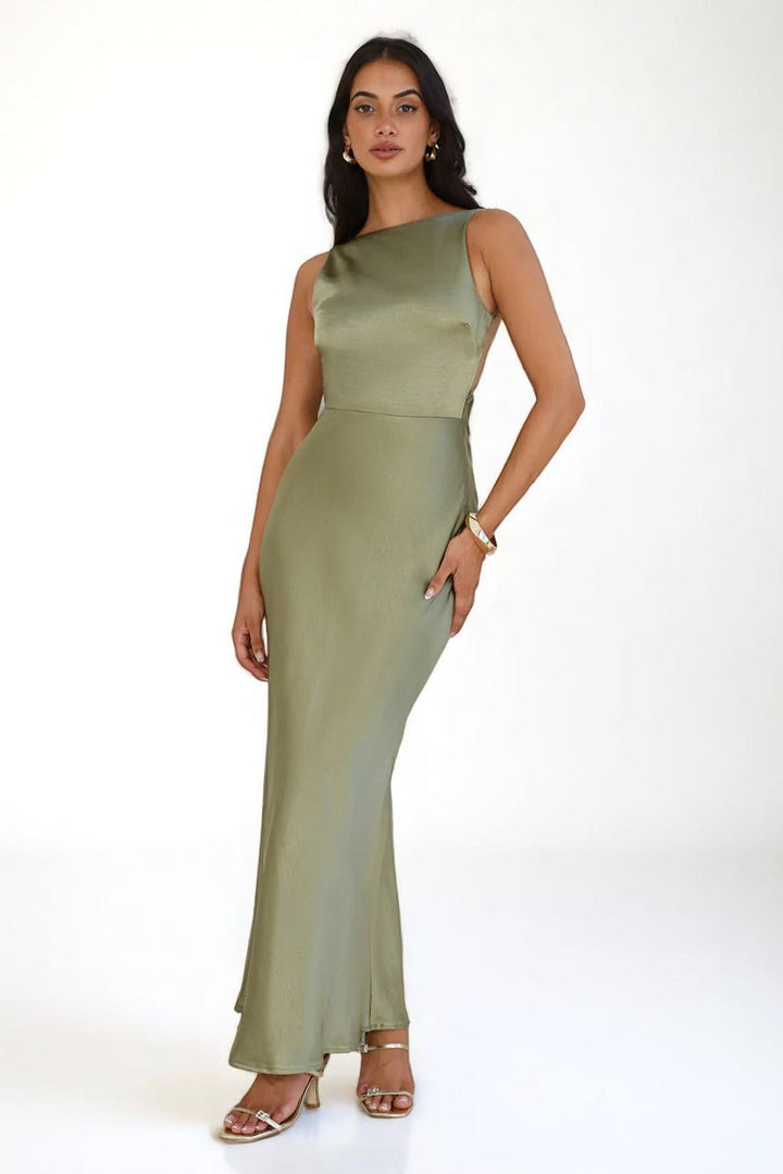 The Aurelia Satin Maxi Dress