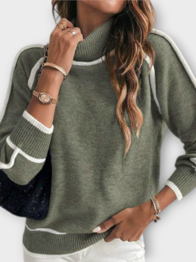 Christine - Luxurious Olive Green Knit Sweater