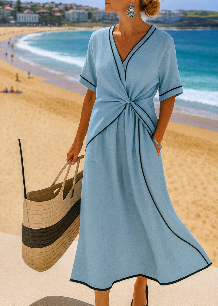 Linen Dress with Details