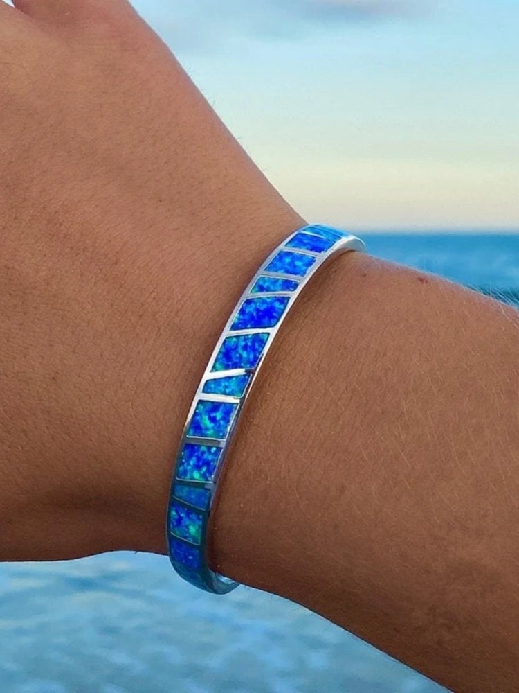 Blue and Silver Opal Bracelet