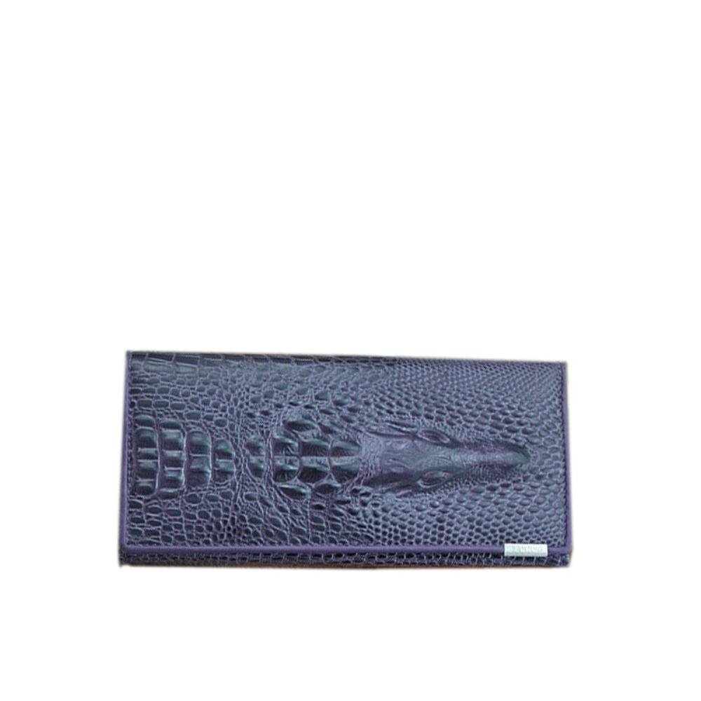Caroline - Luxury Crocodile-Embossed Leather Wallet for Women