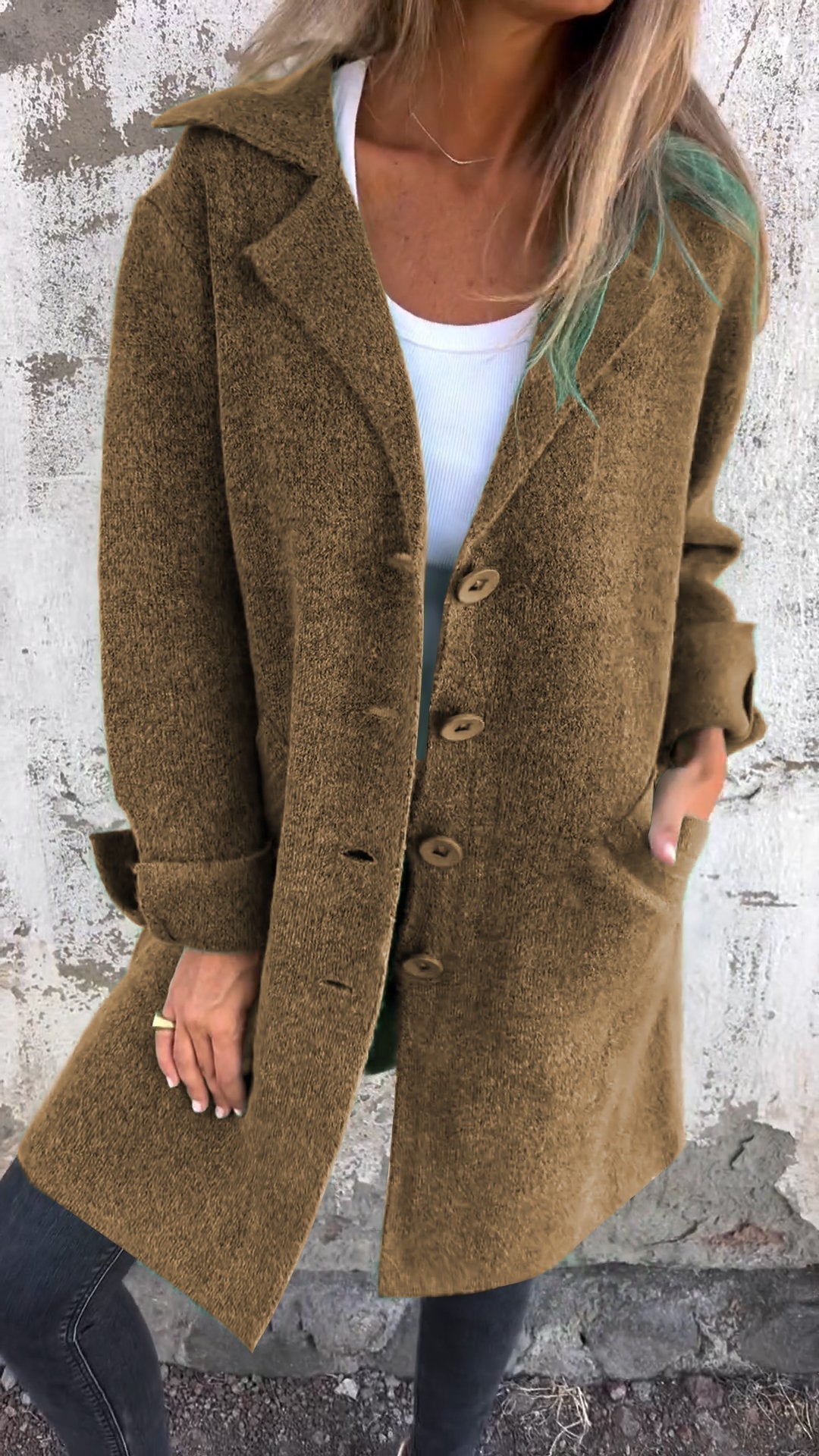 Brianna™ - Long Knit Coat
