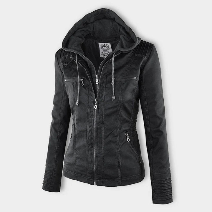 Olive™ - Waterproof Women's Leather Jacket with Hood