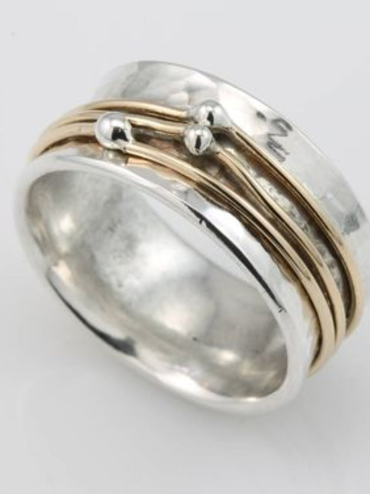 Shine - Vintage Gold Layered Silver Ring