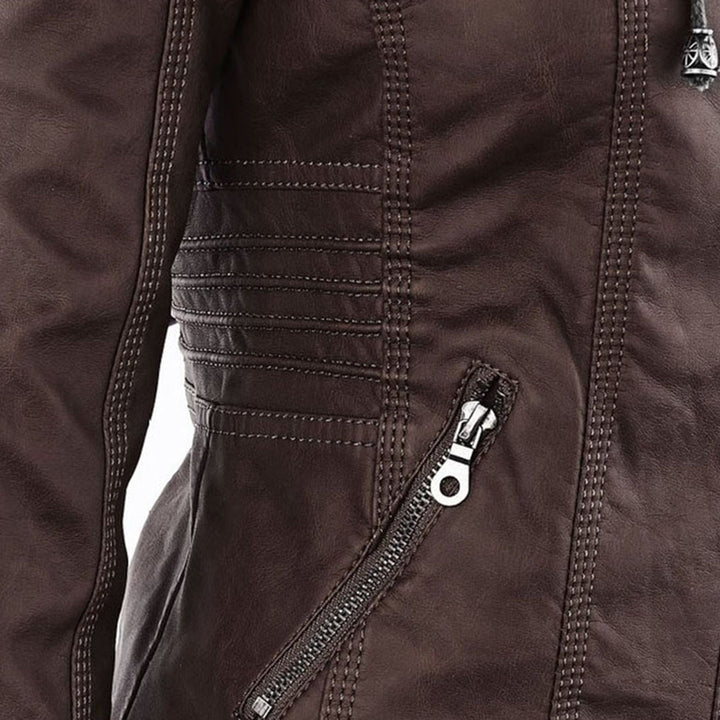 Olive™ - Waterproof Women's Leather Jacket with Hood