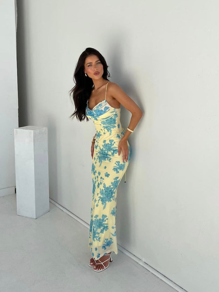 Aisling - Elegant Sleeveless Floral Maxi Dress