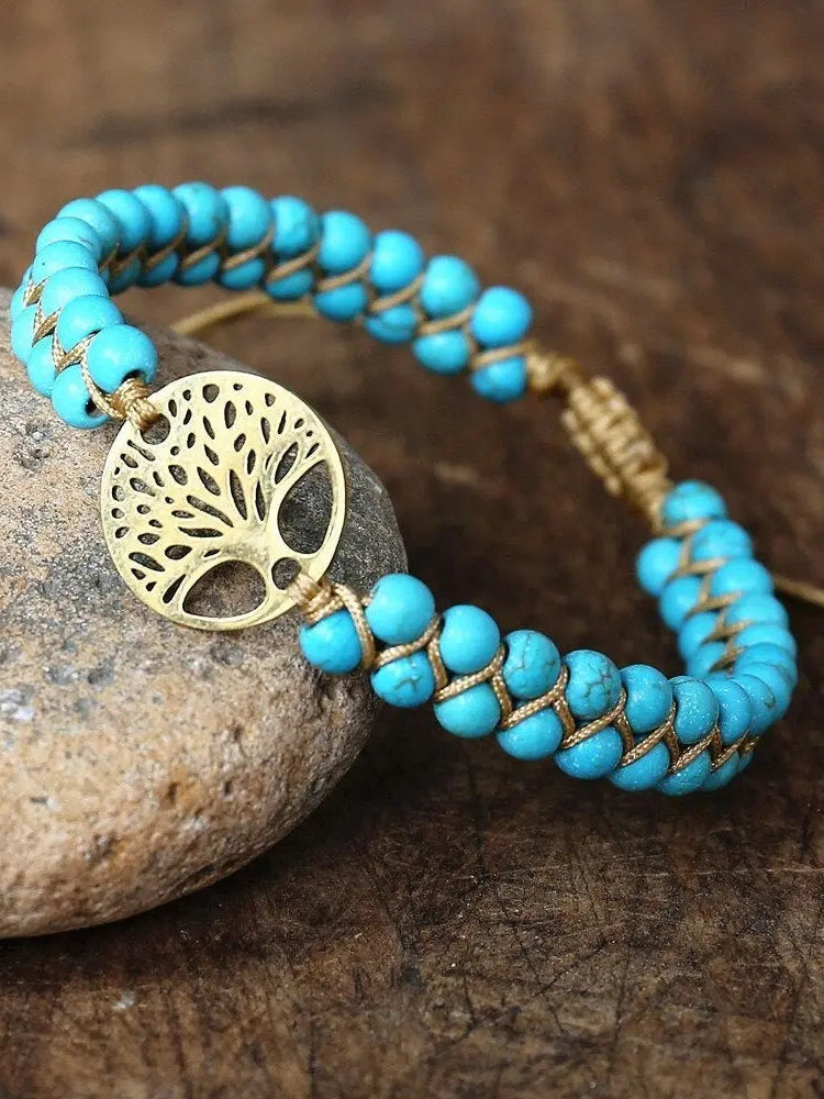 Bracelet Tree of Life Handmade Turquoise Stone