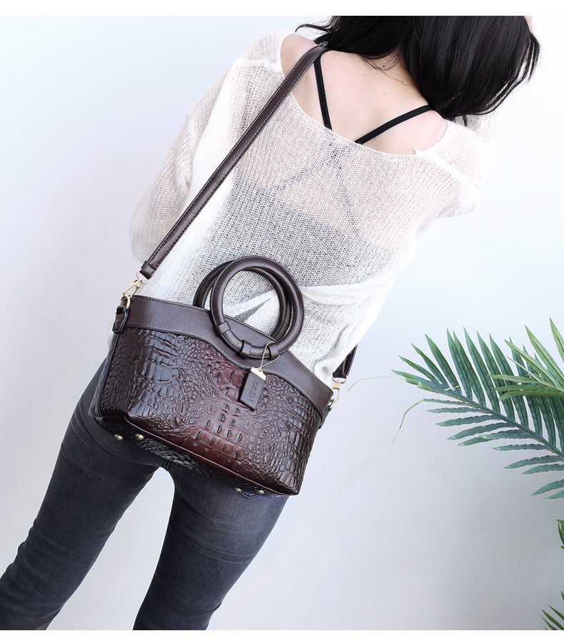 Oriana - Retro Gradient Crocodile Handbag