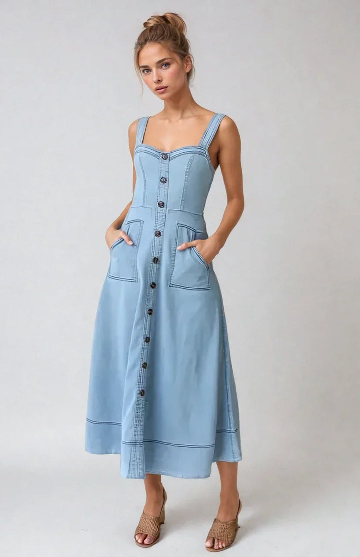 Elora Denim Midi Dress