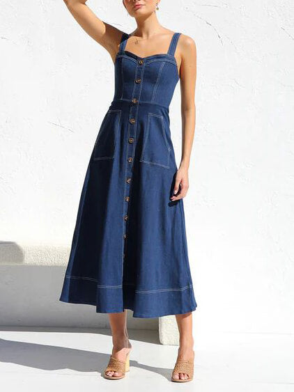 Elora Denim Midi Dress