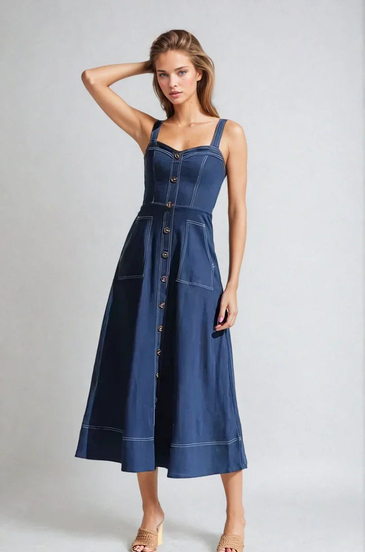 Elora Denim Midi Dress