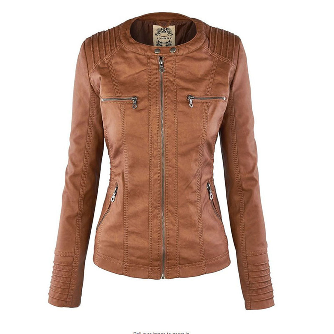 Olive™ - Waterproof Women's Leather Jacket with Hood