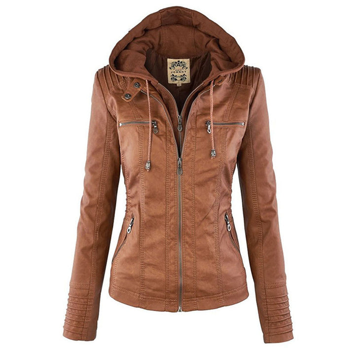 Olive™ - Waterproof Women's Leather Jacket with Hood