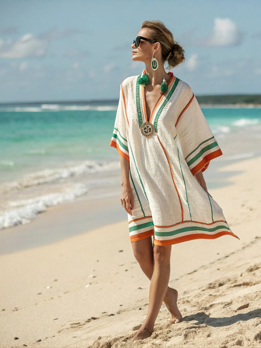 Boho Linen Beach Dress