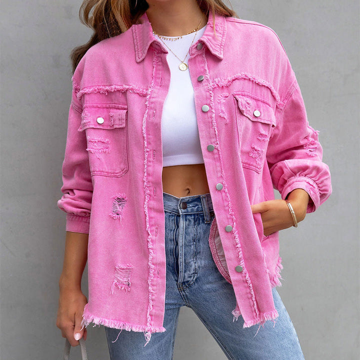 Chloe™ - Ripped Denim Jacket