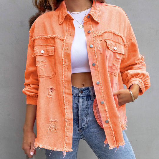 Chloe™ - Ripped Denim Jacket
