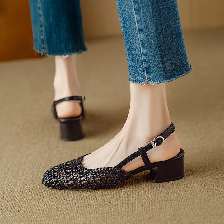 Connie Woven Leather Heels