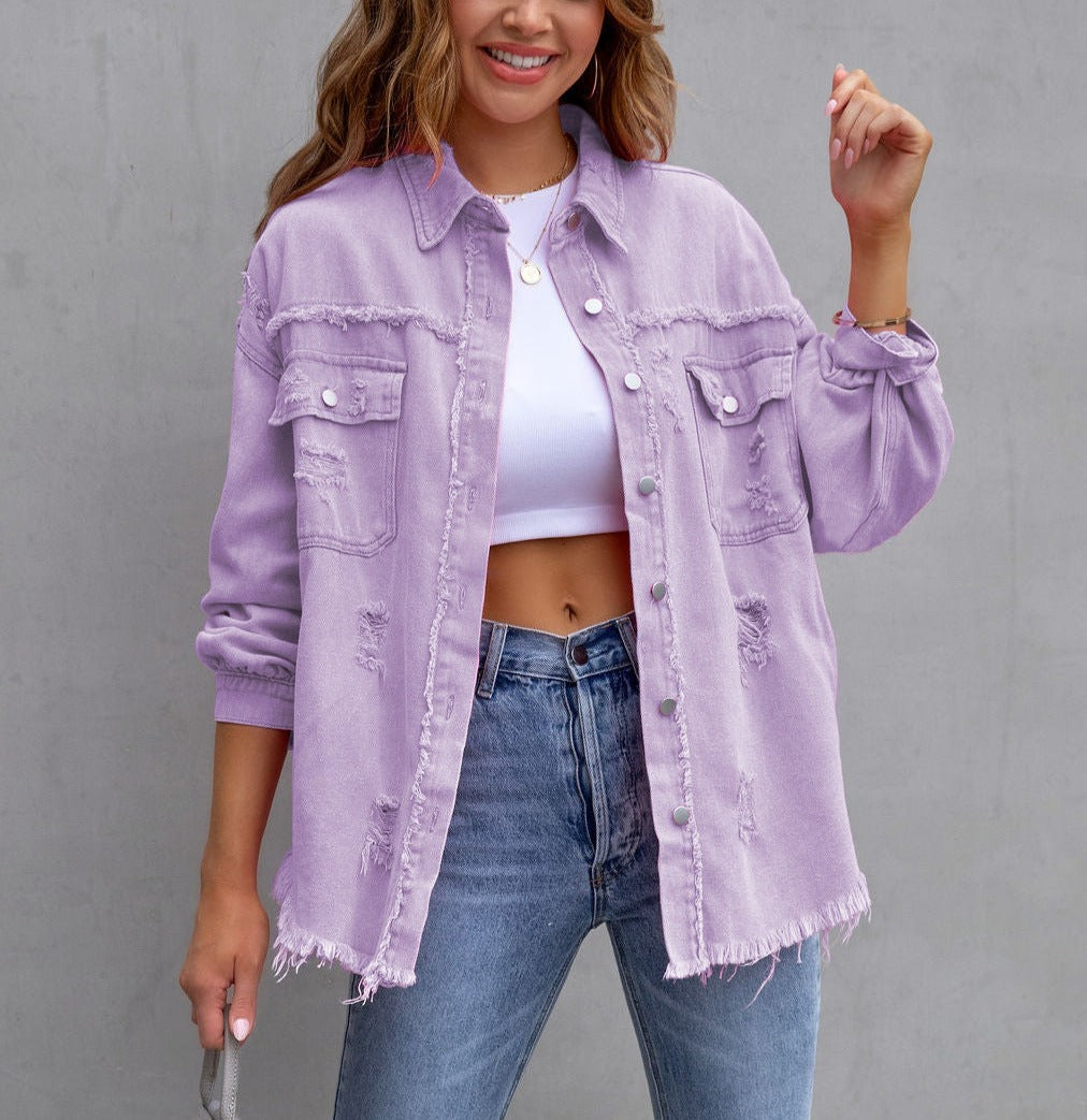 Chloe™ - Ripped Denim Jacket
