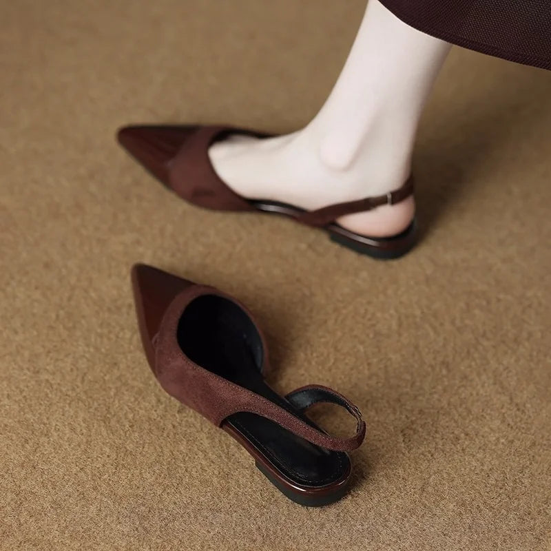 Cina Leather Slingbacks