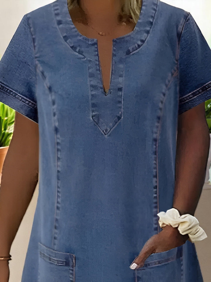 Julia™ | Soft Denim Dress with Front Pockets