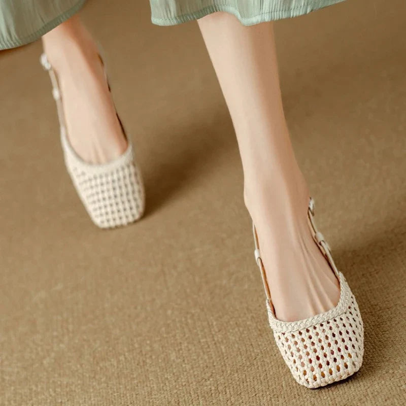 Connie Woven Leather Heels