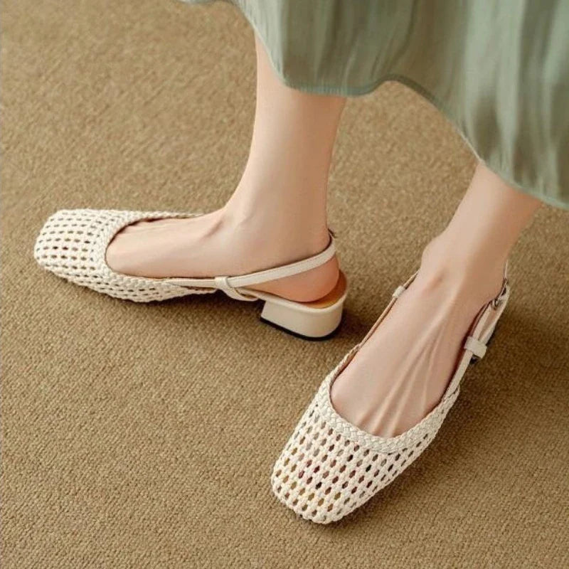 Connie Woven Leather Heels