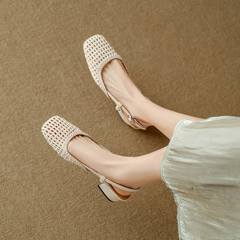 Connie Woven Leather Heels