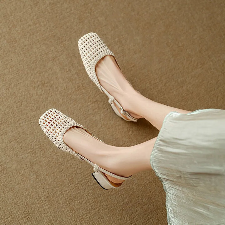 Connie Woven Leather Heels